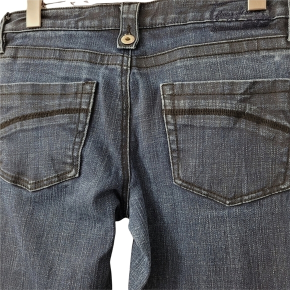 𝅺TALL Long Size 9 Straight Skinny Low Rise Dark Denim Wash Stretch Jean - Picture 2 of 12